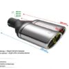Universal Exhaust Tail Pipe Muffler Tip oval 220×80mm lenght 220mm mounting diameter 60mm