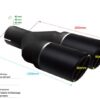 Universal Exhaust Tail Pipe Muffler Tip round 90mm lenght 220mm mounting diameter 50mm