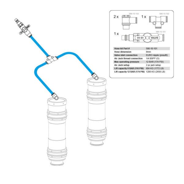 Nuke Performance Air Jack 90 Competition Complete Set 2pc, 8bar
