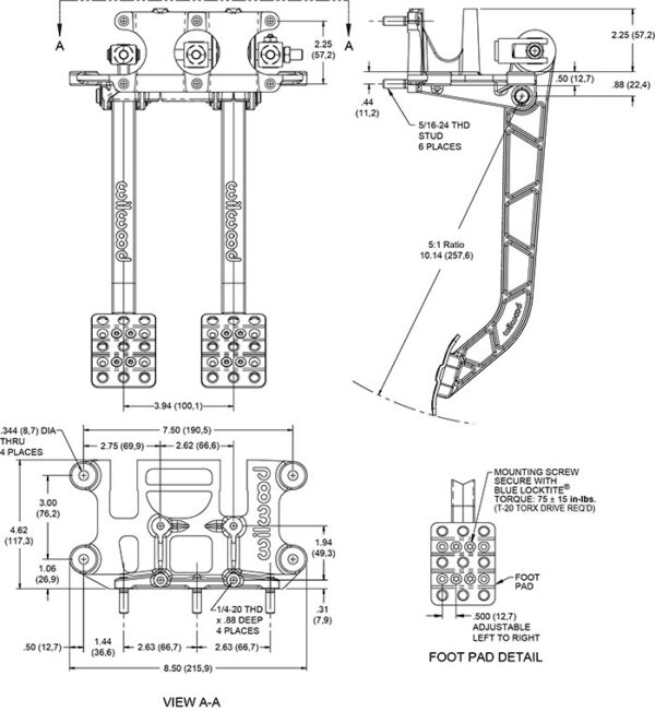 pedaly-wilwood-340-13835-hamulec-i-sprzeglo-do-montazu-wstecznego-obrotu Wilwood 340-13835 Reverse Swing Mount Brake and Clutch Pedal