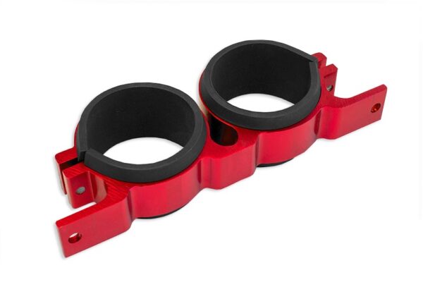 Dual fuel pump mounting bracket 60MM Red