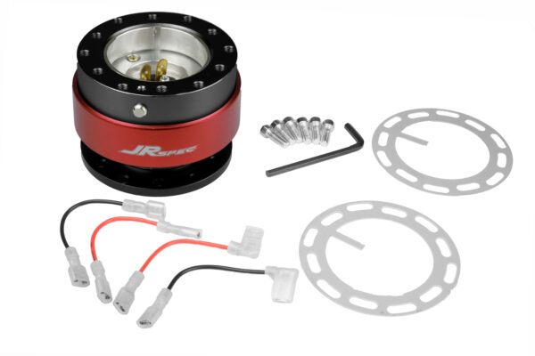 quick-release-jrspec-rozpinka-kierownicy-czerwony JRspec steering wheel quick release hub Red