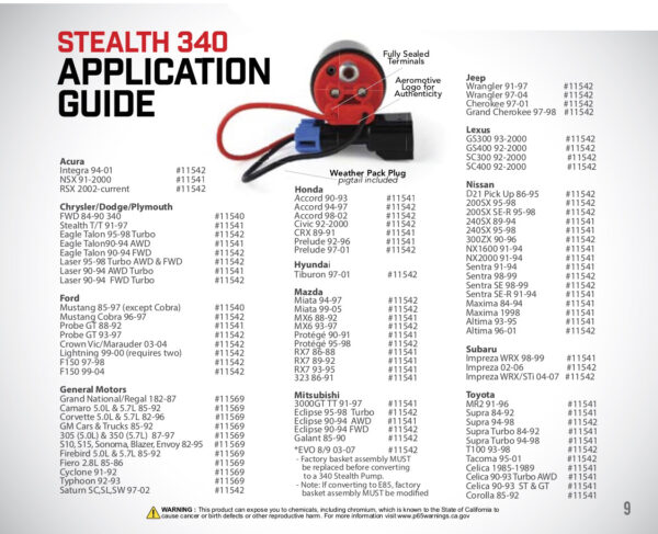 stealth-340-2 Fuel pump Aeromotive 11569 340 Stealth GM 340lph (Offset Inlet In-line with outlet - P/N 11169)