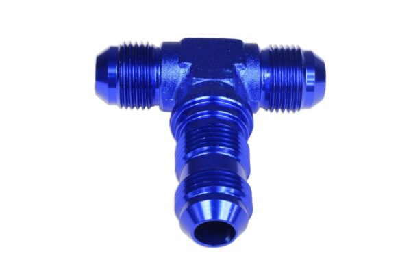 trojnik-grodziowy-meski-meski-meski-an10-niebieski TEE BULKHEAD MALE/MALE/MALE AN10 Blue