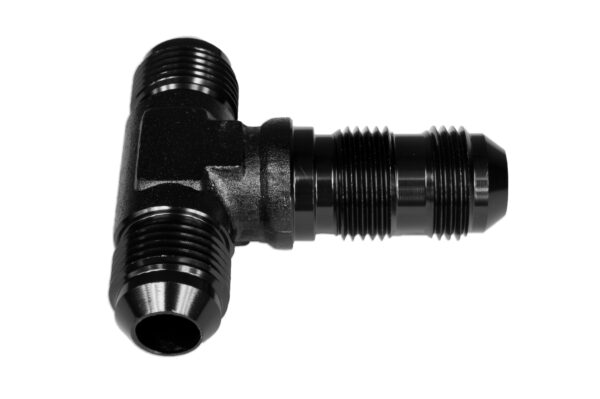 TEE BULKHEAD MALE/MALE/MALE AN6 Black