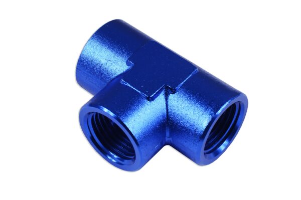 Tee female/female/female 1/2 NPT Blue