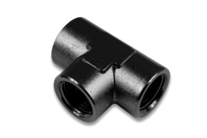 Tee female/female/female 1/8 NPT Black