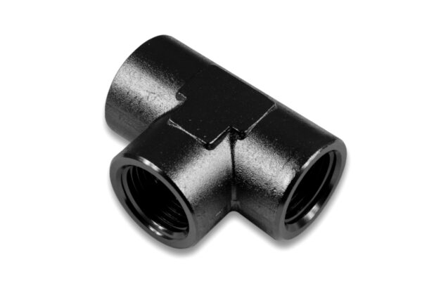 Tee female/female/female 1/8 NPT Black