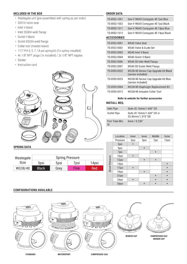 turbosmart-wastegate-wg40-genv-compgate-40-14psi-black_2 Wastegate Turbosmart TS-0552-1012 WG40 GenV Compgate 40 14psi