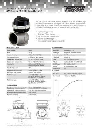 Wastegate Turbosmart TS-0554-1012 GenV ProGate50 14psi