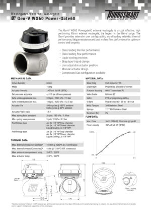Wastegate Turbosmart TS-0555-1012 WG60 GenV Powergate 60 14psi