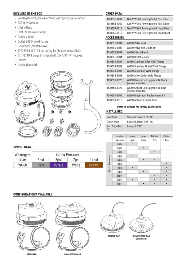 turbosmart-wastegate-wg60-genv-powergate-60-14psi-red Wastegate Turbosmart TS-0555-1014 WG60 GenV Powergate 60 14psi