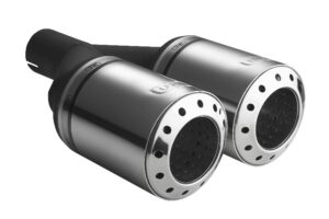 Universal Exhaust Tail Pipe Muffler Tip round 100mm lenght 230mm mounting diameter 55mm