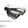 Universal Exhaust Tail Pipe Muffler Tip oval 120×80mm lenght 250mm mounting diameter 50mm