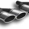 Universal Exhaust Tail Pipe Muffler Tip oval 95×65mm lenght 200/180mm mounting diameter 50mm