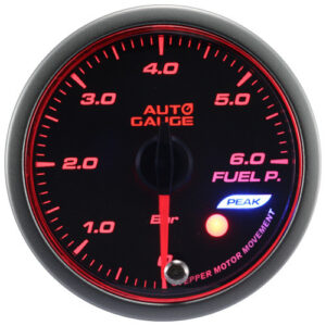 New Auto Gauge Fuel Pressure Indicator Stepper Motor Peak series 52mm amber
