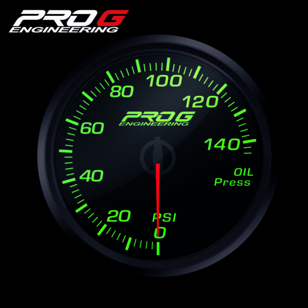 Pro G Race Series RC gauge, oil pressure PSI GREEN 52mm