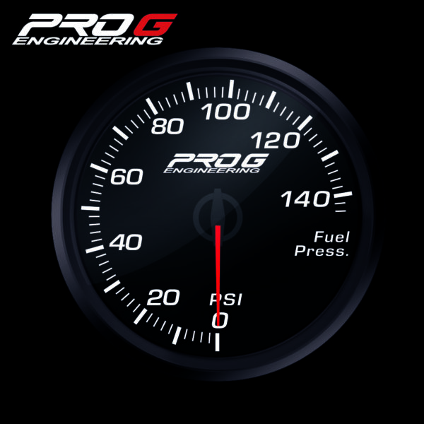 Pro G Race Series RC gauge, fuel pressure PSI WHITE 52mm