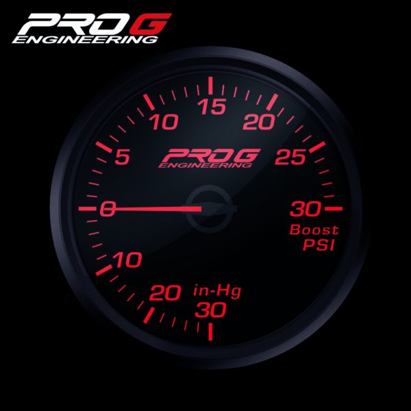 Pro G Race Series RC gauge, boost 30 PSI RED 52mm