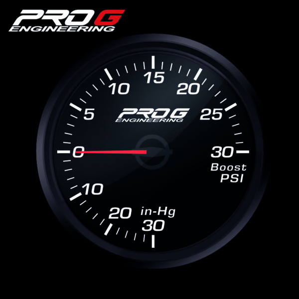 Pro G Race Series RC gauge, boost 30 PSI WHITE 52mm