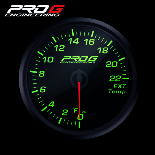Pro G Race Series RC gauge, exhaust gas temperature EGT °F GREEN 52mm