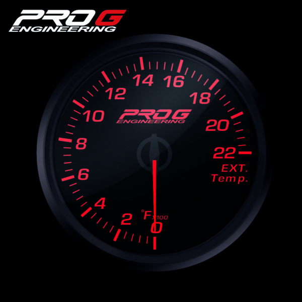Pro G Race Series RC gauge, exhaust gas temperature EGT °F RED 60mm
