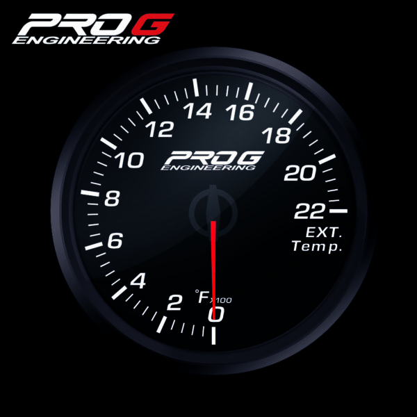 Pro G Race Series RC gauge, exhaust gas temperature EGT °F WHITE 60mm