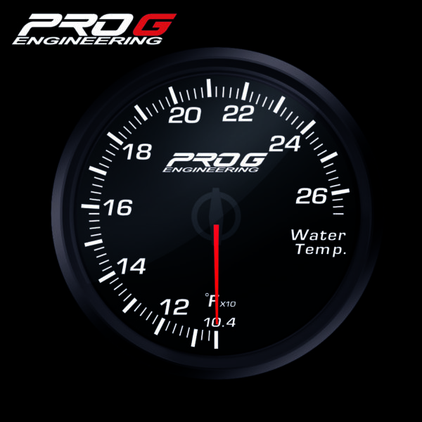 Pro G Race Series RC gauge, water temperature °F WHITE 52mm