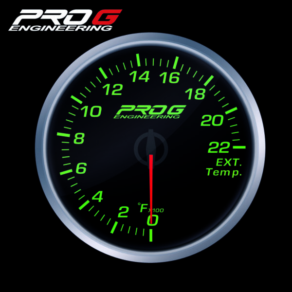 Pro G Race Series RS gauge, exhaust gas temperature EGT °F GREEN 60mm