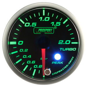 Prosport Boost indicator Stepper Motor Peak series Green