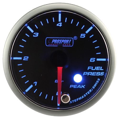 Prosport Fuel Pressure Indicator Stepper Motor Peak series 52mm Blue