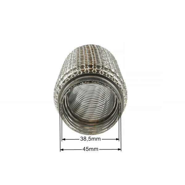 Reinforced exhaust flexible connector 38mm lenght 150mm