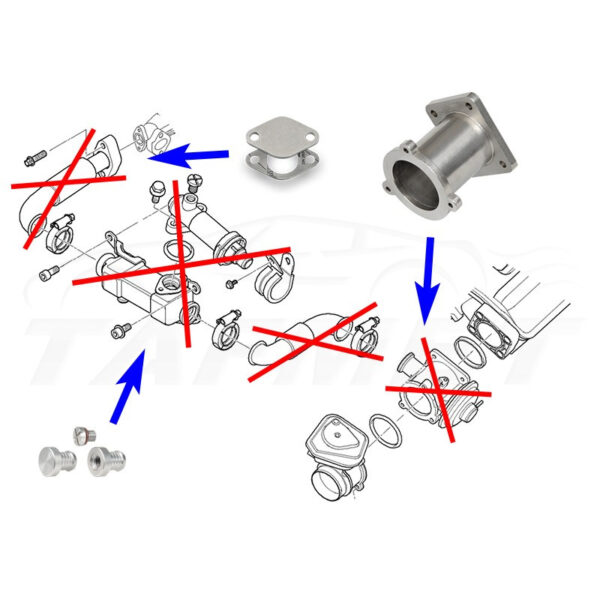 EGR Removal Delete Kit Blanking Plate for BMW with 2.0 2.5 3.0 D M47N2 M57N2 engines