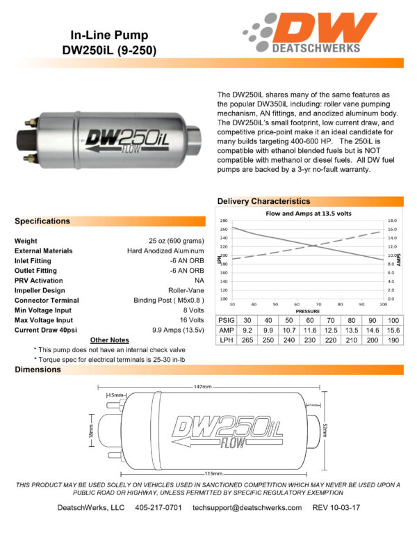 zewnetrzna-pompa-paliwa-dw250il-deatschwerks-250lph-uniwersalny-zestaw-montazowy_2 Fuel pump DeatschWerks DW250il 250lph